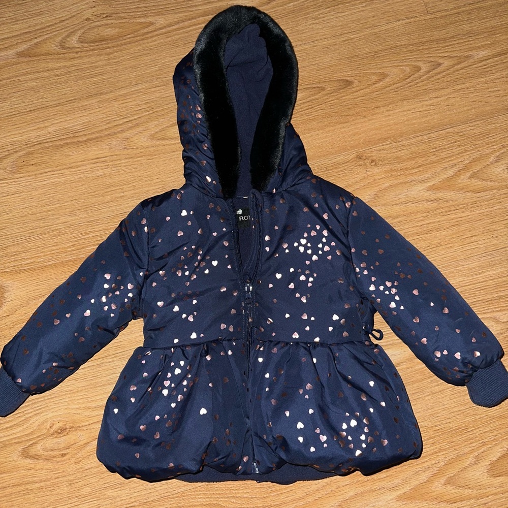 Rothschild Blue Jacket with Pink Heart Accents